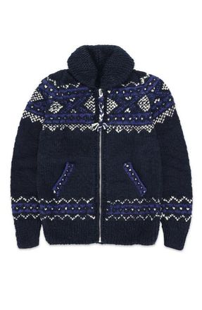 Fortela Navajo Pattern Merino Wool Cardigan in Navy Blue at Nordstrom, Size Xx-Large Eu