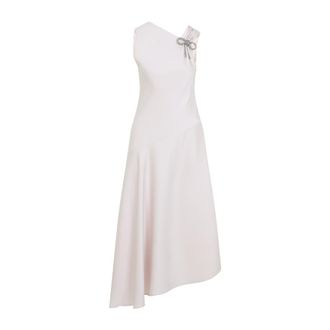Jil Sander White Diagonal Cut Asymmetric Dress