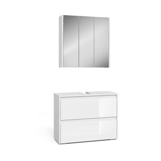 Vicco Conjunto De Muebles De Ba&ntilde;o Majest, Blanco Alto Brillo, 2 Piezas, Vicco