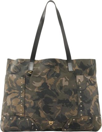 Pinko Tote Suede Print - Bags - Mujer - Verde - ONE SIZE