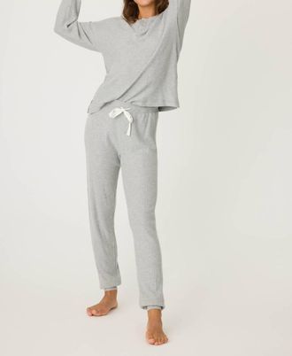 PJ Salvage Sparkle Thermal Ski Set In Heather Grey