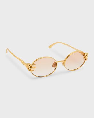 Anna-Karin Karlsson Claw Adventure Gold-Plated Titanium Oval Sunglasses