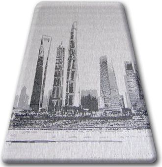 RugsX Rugsx - Alfombra De Cuerda Sisal Floorlux 20240 Plateado/negro Grey 240x330 Cm