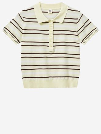 The Garment viscosemix gestreept poloshirt