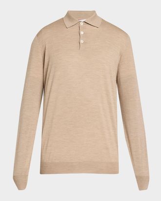 Brunello Cucinelli Men & apos;s Wool and Cashmere Polo Sweater