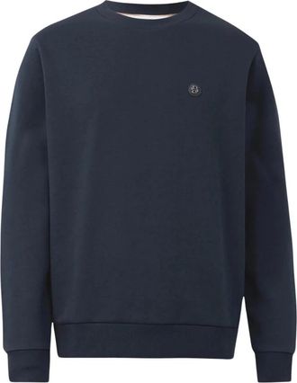 HUGO BOSS Sweatshirt van katoenmix met dubbele B-monogram - Heren - Sweatshirts - Blauw - XS - Katoen - Hoodies & sweatvesten