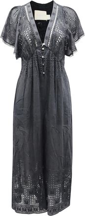 Zimmermann Harlequin Broderie-Anglaise V-neck Jumpsuit in Black Cotton