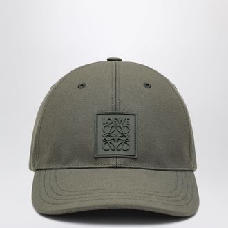Loewe Cappello verde kaki con logo Anagram