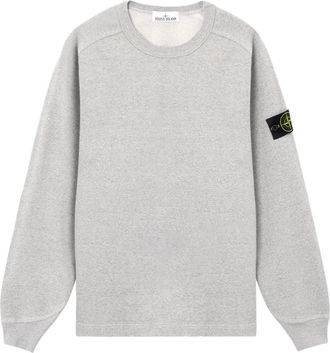 Stone Island M&eacute;lange Katoenen Sweatshirt - Heren - Sweatshirts - Grijs - 2XL - Katoen - Hoodies & sweatvesten