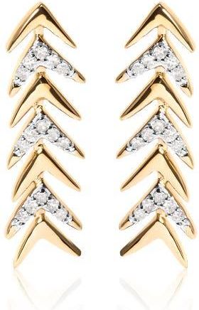 House of Brilliance 18K Yellow Gold Plated Silver 1/5 Ct Diamond Chevron Arrow Stud Earring at Nordstrom