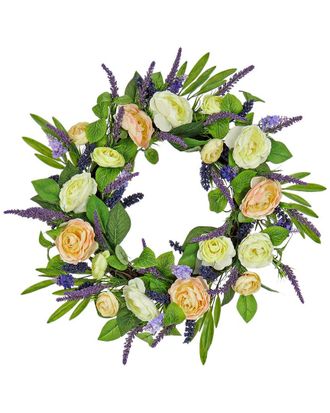 National Tree Company 24In Ranunculus And Astilbes Wreath