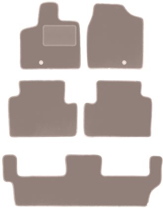OEM Alfombrillas De Terciopelo Beige Para Chrysler Town&country Iv 7 Plazas (2008-2016)