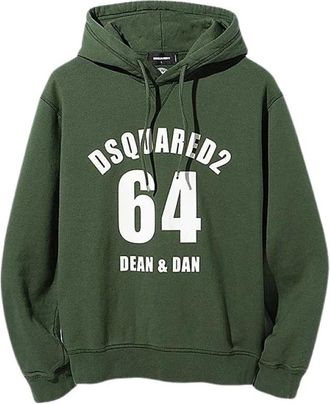 Dsquared2 Hooded Sweatshirt met Geribbelde Zoom - Heren - Hoodies - Groen - XS - Katoen - Hoodies & sweatvesten