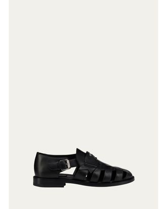 Christian Louboutin Mens Kemet Leather Fisherman Sandals