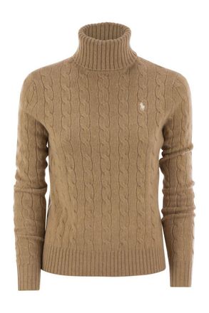 Polo Ralph Lauren Wool And Cashmere Cable-Knit Turtleneck Sweater