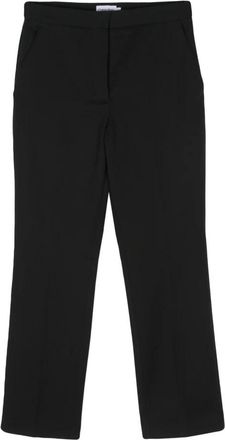 Calvin Klein Zwarte katoenen casual broek - Dames - Straight fit broeken - Zwart - M - Katoen - Broeken