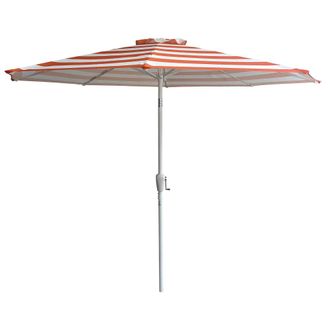 Happy Garden Sombrilla redonda 2,70 m alu, lona a rayas naranjas