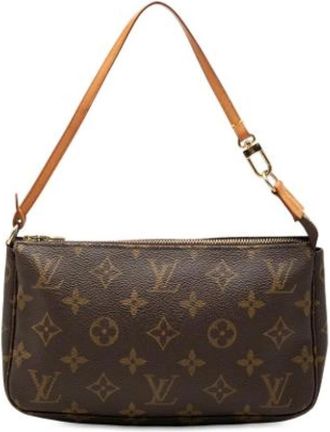 Louis Vuitton Pre-owned Pochette Accessoires - Dames - Vintage Schoudertas - Bruin - ONE Size - Leer - Vintage