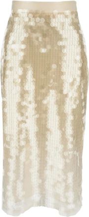 Lorena Antoniazzi Rokken, Dames, Beige, S, Tule, Midi Rok