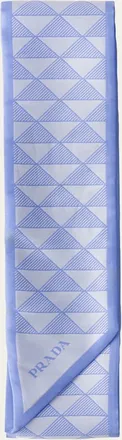 Prada Triangle-Print Silk Twill Skinny Scarf