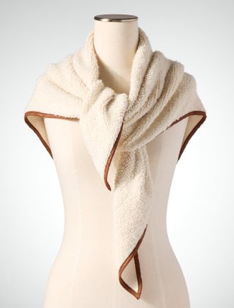 Talbots Triangle Shearling Scarf - Ivory - 001 Talbots