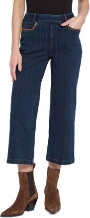 Lyss&eacute; Landon Embroidered Wide Leg Pants In Indigo