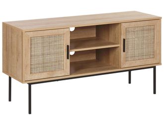 Beliani Mueble tv rat&aacute;n marr&oacute;n claro