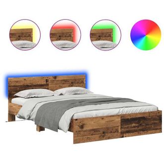 vidaXL Estructura De Cama Con Cabecera Madera Vieja 150 X 200 Cm Vidaxl