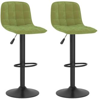 vidaXL Taburetes De Cocina 2 Uds Terciopelo Verde Claro Vidaxl