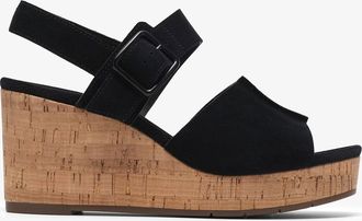 Clarks Sandalen in su&egrave;deleer met sleehak Sabina Dream