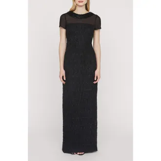 JS Collections Inaya Embellished Column Gown in Black at Nordstrom Rack, Size 10