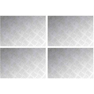 vidaXL Checker Plates 4 pcs Silver 60 x 40 cm Aluminium Vidaxl