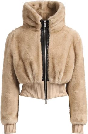 Pinko Bagels Bomber Jacket - Dames - Jassen - Beige - M - Polyester - Jassen
