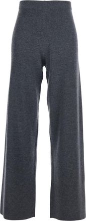 Fabiana Filippi Grey Pants With Elastic Waist In Cotton Woman