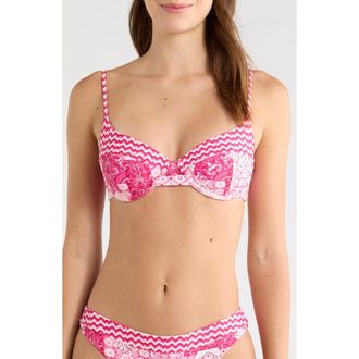 Ramy Brook Mona Underwire Bikini Top in Radiant Pink Combo at Nordstrom, Size X-Small