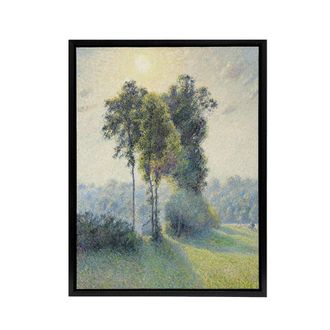 Artery8 Sunset Landscape at Saint Charles Pissarro Black Framed Canvas Art | Size: W24 x H32