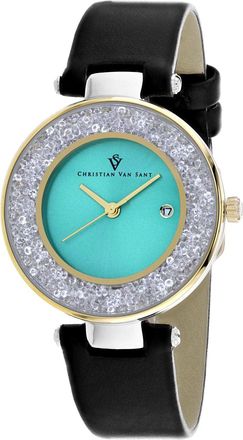 Christian Van Sant Womens Dazzle Blue Round 34mm