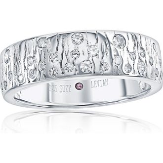 Suzy Levian Scattered Cubic Zirconia Cigar Band Ring in Confetti at Nordstrom Rack, Size 8.5