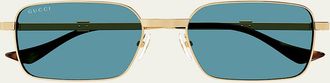 Gucci Mens Metal Rectangle Sunglasses