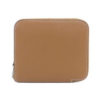 Herm&egrave;s Gold Beige Celeste Epsom Leather Silk Wallet (Bi-Fold) (Pre-Owned)