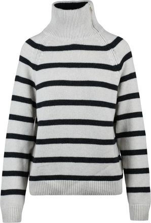Semicouture High Neck Zip Sweater In Cashmere-Polyamide Blend