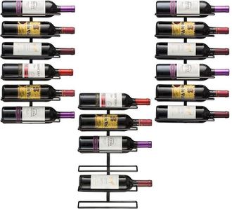 Sorbus Pack Of Three 6-Bottle Wall Mount Wine Racks