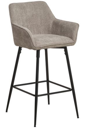 MID.YOU Mid.you Barhocker, Schwarz, Taupe, Holz, Metall, Textil, Pappel, Sperrholz, Rundrohr, 57x105x57 cm, Bsci, inklusive Armlehnen, Holzmöbel, Sitzgelegenh