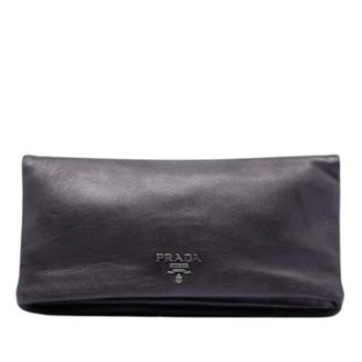 Prada Pre-owned Vintage Clutch - Dames - Pre-owned - Paars - Maat: ONE Size Leer