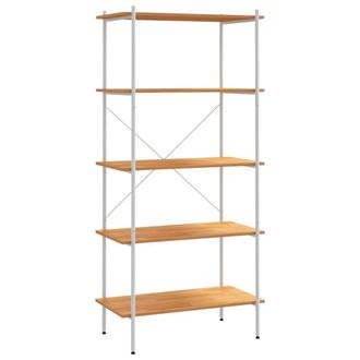 Berkfield Home 5-Tier Shelving Unit White & Oak 80x40x163 cm | Size: 80 x 40 x 163 cm