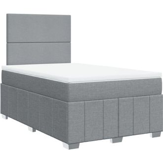 vidaXL Vidaxl - Cama Box Spring Con Colch&oacute;n Tela Gris Claro 120x190 Cm