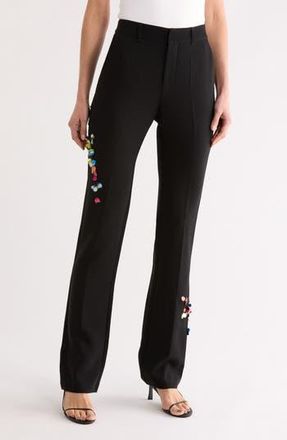 Cinq &agrave; Sept Paillette Vines Kerry Pants in Black/Multi at Nordstrom Rack, Size 16