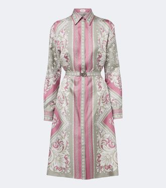 Versace Medusa printed silk twill shirt dress