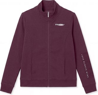 Freddy Felpa regular con zip e collo alto, logo ricamato su manica