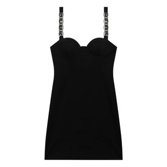 GCDS Vestido Mini con Placa de Logo - Dresses - Mujer - Negro - 2XS